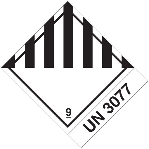 Gefahrgut-Etikette Klasse 9 mit UN 3077