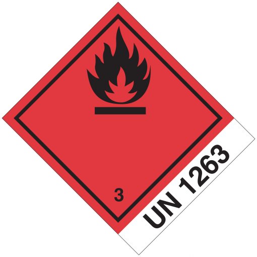 Etikette Klasse 3 mit UN 1263