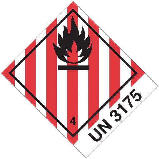 Gefahrgut-Etikette Klasse 4.1 mit UN 3175