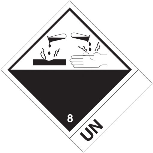 Gefahrgut-Etikette Klasse 8 mit UN....