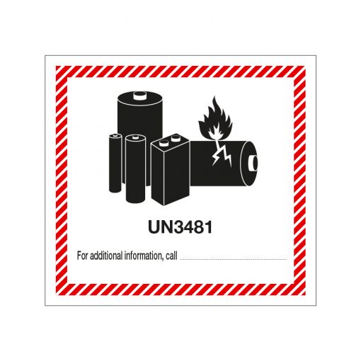 Etikette Lithium mit UN 3481